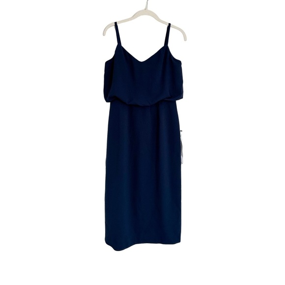 Dress The Population Alondra Blouson Sheath Dress Midnight Blue Size Medium NWT - Picture 5 of 6